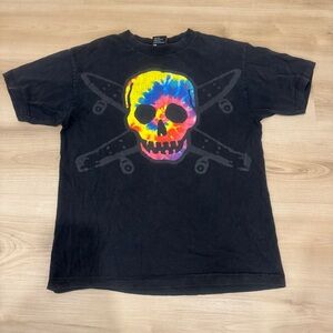 Vintage fourstar clothing company men’s black medium skull & Skateboards print